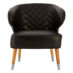Black Leather Effect Accent Chair with Wingback Design