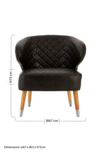 Black Leather Effect Accent Chair with Wingback Design