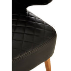 Black Leather Effect Accent Chair with Wingback Design