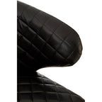 Black Leather Effect Accent Chair with Wingback Design