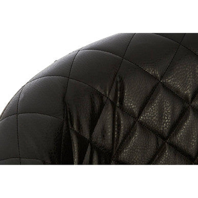 Black Leather Effect Accent Chair with Wingback Design