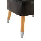 Black Leather Effect Accent Chair with Wingback Design