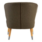 Brown Leather Effect Accent Chair with Wingback Design