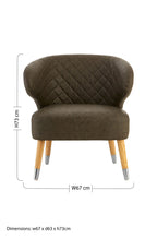 Brown Leather Effect Accent Chair with Wingback Design