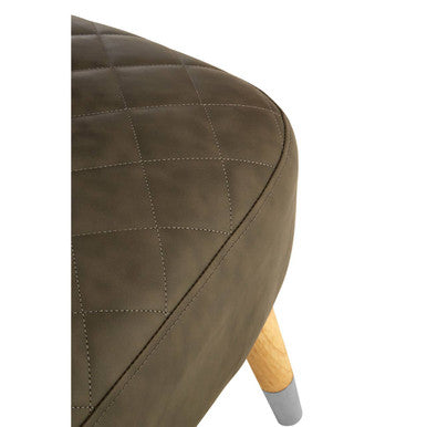 Brown Leather Effect Accent Chair with Wingback Design