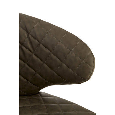 Brown Leather Effect Accent Chair with Wingback Design