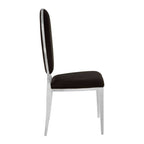 Black Velvet Dining Chair with Silver Frame