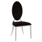 Black Velvet Dining Chair with Silver Frame