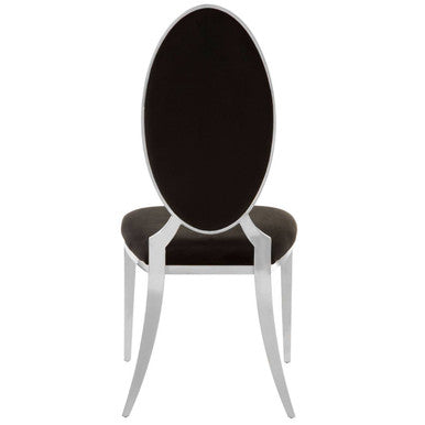 Black Velvet Dining Chair with Silver Frame
