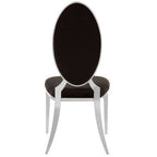 Black Velvet Dining Chair with Silver Frame