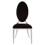 Black Velvet Dining Chair with Silver Frame