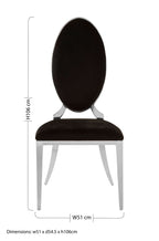 Black Velvet Dining Chair with Silver Frame