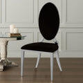 Black Velvet Dining Chair with Silver Frame