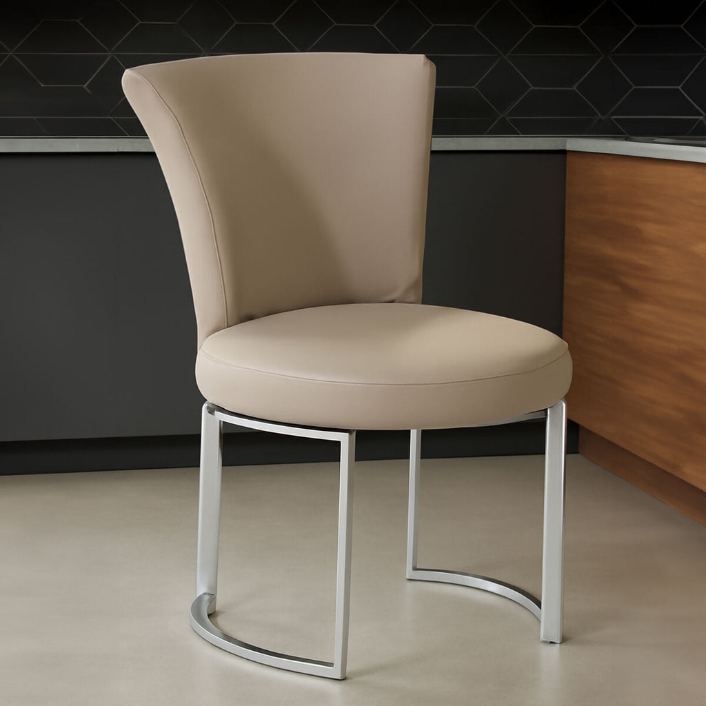 Grey Faux Leather Dining Chair