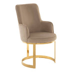 Beige Velvet Dining Chair