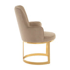 Beige Velvet Dining Chair