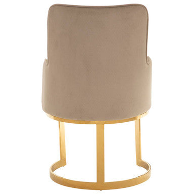 Beige Velvet Dining Chair