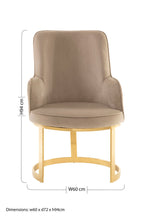 Beige Velvet Dining Chair