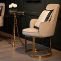 Beige Velvet Dining Chair