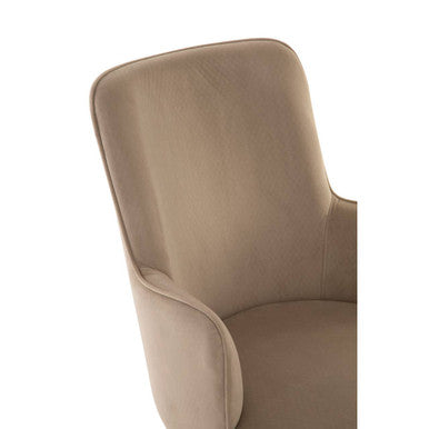 Beige Velvet Dining Chair