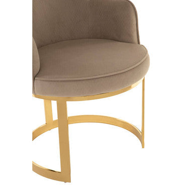 Beige Velvet Dining Chair