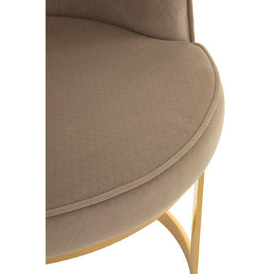 Beige Velvet Dining Chair