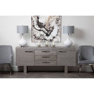 Grey Velvet Dining Chair with Silver Finish Legs