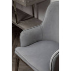 Grey Velvet Dining Chair with Silver Finish Legs