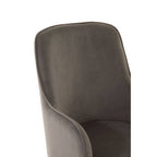 Grey Velvet Dining Chair with Silver Finish Legs