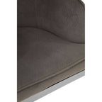 Grey Velvet Dining Chair with Silver Finish Legs