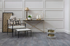 White Linen High Back Chair with Black Metal Frame