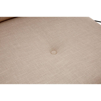 White Linen High Back Chair with Black Metal Frame