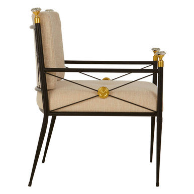 White Linen Lounge Chair