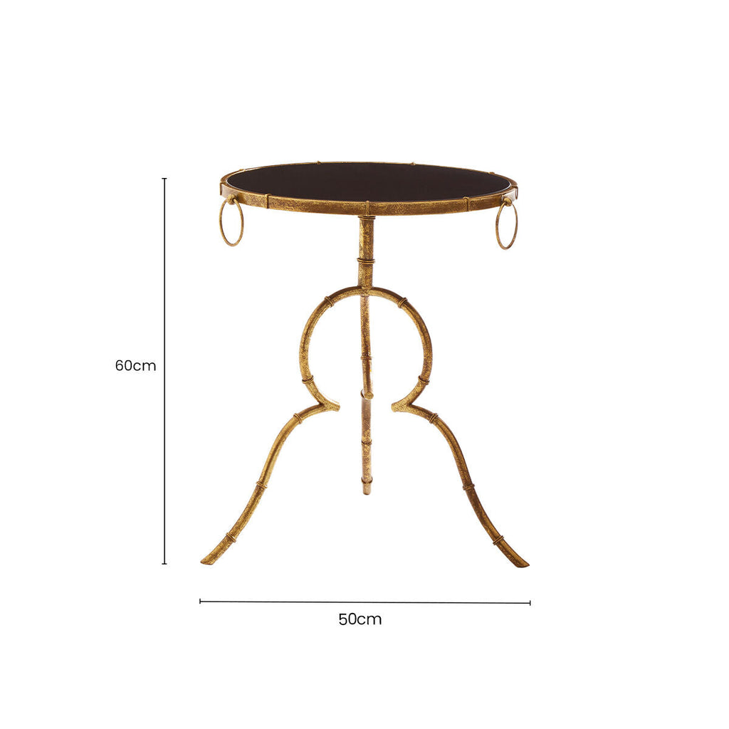 Black Tempered Glass Side Table