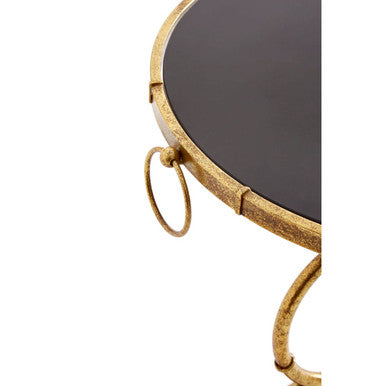 Black Tempered Glass Side Table