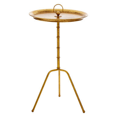 Gold Finish Small Side Table