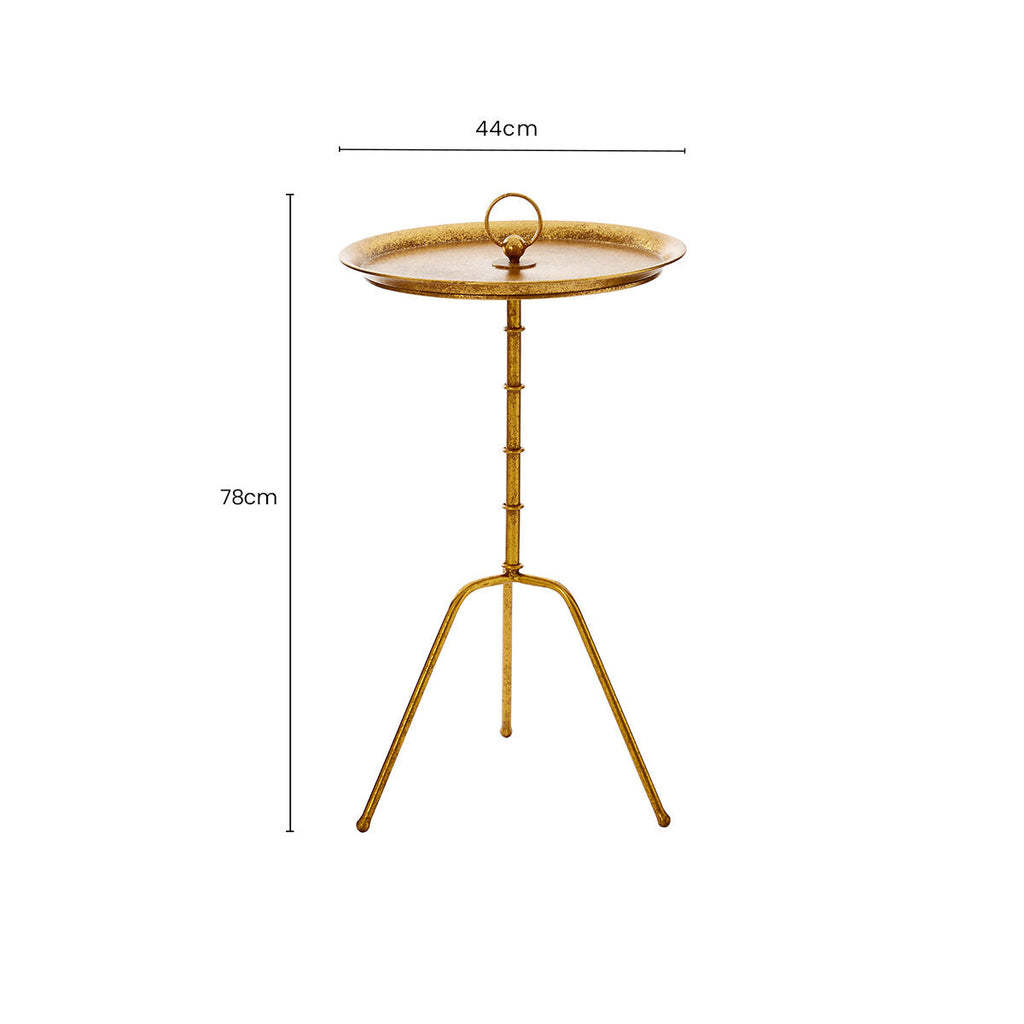 Gold Finish Small Side Table