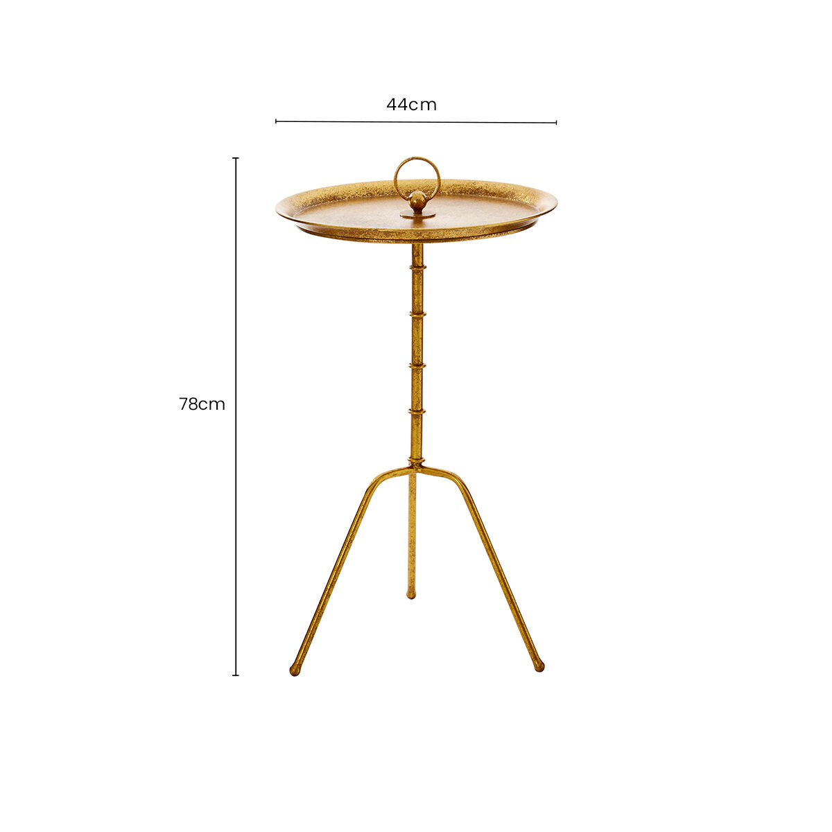 Gold Finish Small Side Table