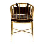 Gold Velvet Armchair with Metal Frame