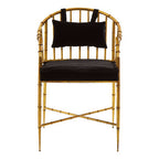 Gold Velvet Armchair with Metal Frame