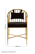 Gold Velvet Armchair with Metal Frame