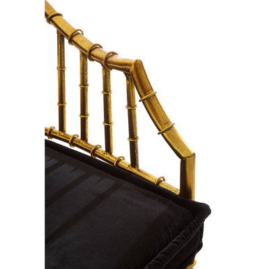 Gold Velvet Armchair with Metal Frame