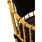 Gold Velvet Armchair with Metal Frame