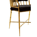 Gold Velvet Armchair with Metal Frame