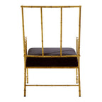 Black and Gold Velvet Accent Chair with Metal Frame