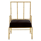 Black and Gold Velvet Accent Chair with Metal Frame