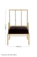 Black and Gold Velvet Accent Chair with Metal Frame