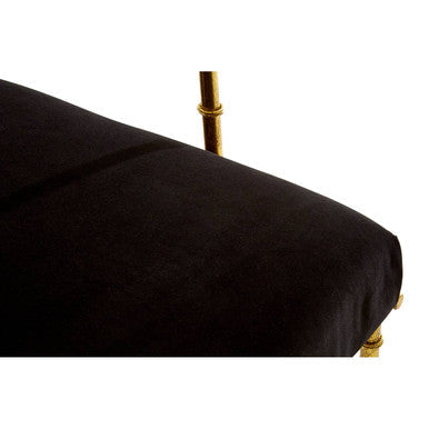 Black and Gold Velvet Accent Chair with Metal Frame