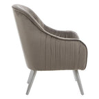 Grey Velvet Chair with Silver Finish Legs