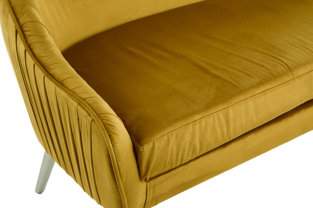 Mustard Velvet 2 Seater Sofa